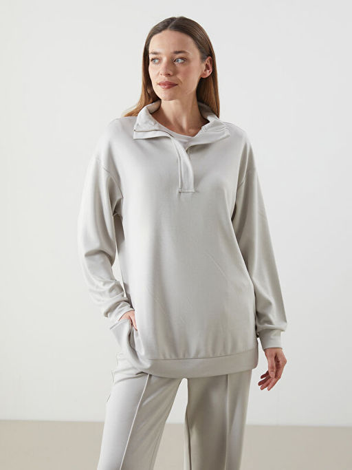Dik Yaka Kad?n Sweatshirt Tunik