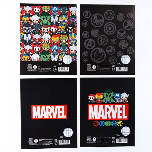 Комплект тетрадей из 10 шт Мстители, 18 листов в клетку - Marvel фото 2