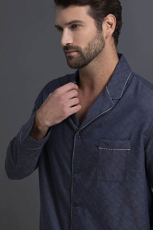 Мужская рубашка 55367 Темно-Синий огурцы