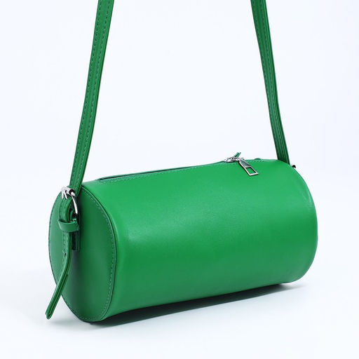 Сумка женская кросс-боди на молнии, 22×11.5×11.5 см, однотонная, зелёная