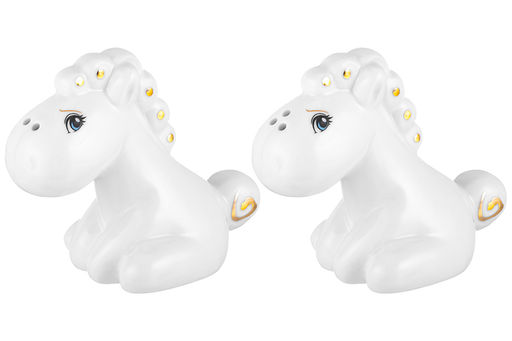 Набор для специй 2 предмета 8,5х5х7,5 см Лошадки белая с золотом, фарфор - Elan gallery фото 4