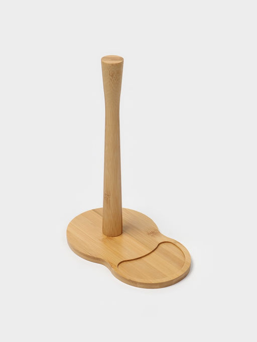 Подставка для бумажных полотенец и кухонных принадлежностей BellaTenero, 19.5×12.5×25.5 см, фарфор, бамбук, белая