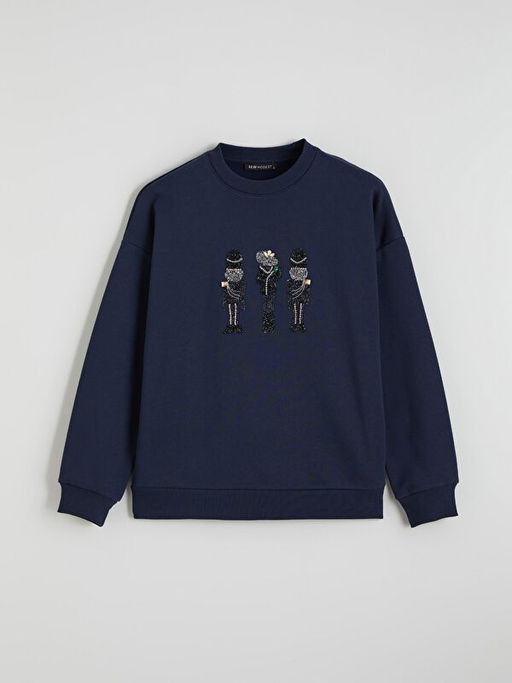 ??lemeli Kad?n Kal?n Sweatshirt Tunik