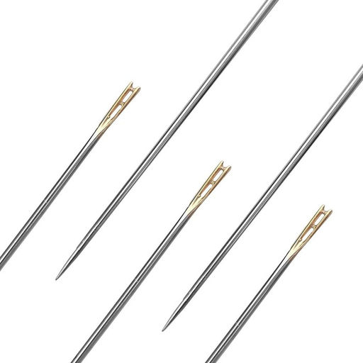 Цена за 12 шт. Иглы швейные, с золотым ушком, самовдеваемые, d=0.78 мм, 3.5-4.2 см, набор 12 шт.