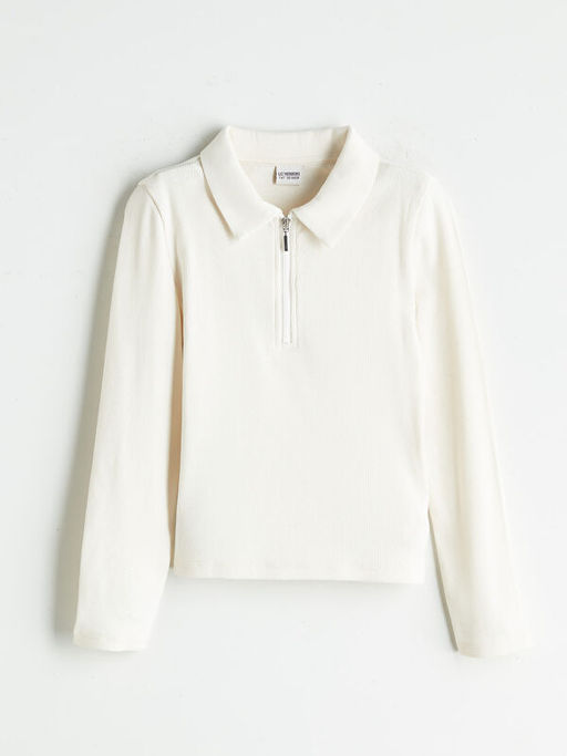 Polo Yaka Uzun Kollu K?z ?ocuk Ti??rt