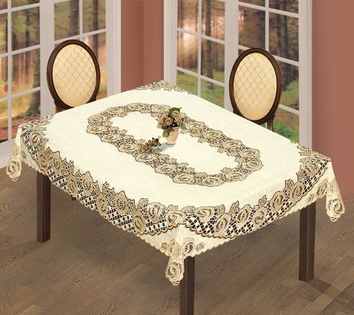 Скатерть арт. 239790/150/3, прямоугольная, размеры 150 см х 220 см, цвет кремово-золотистый
