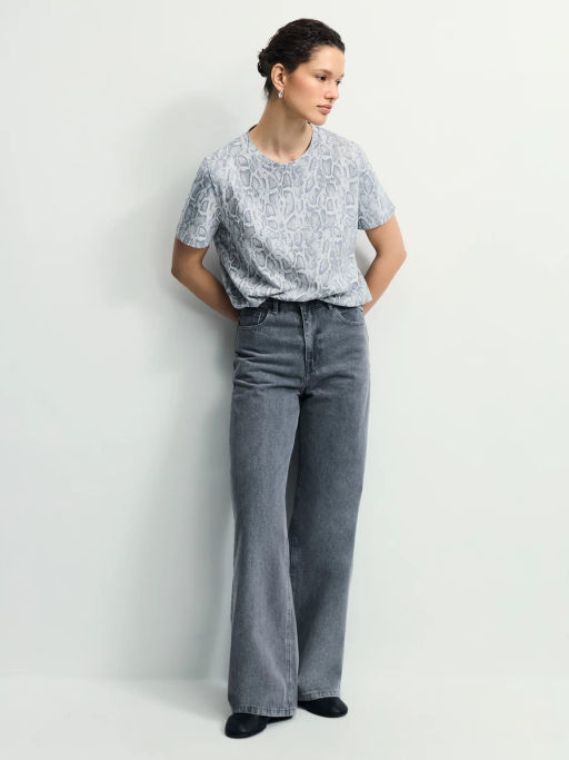 Футболка из хлопка с принтом / Zarina  фото 3