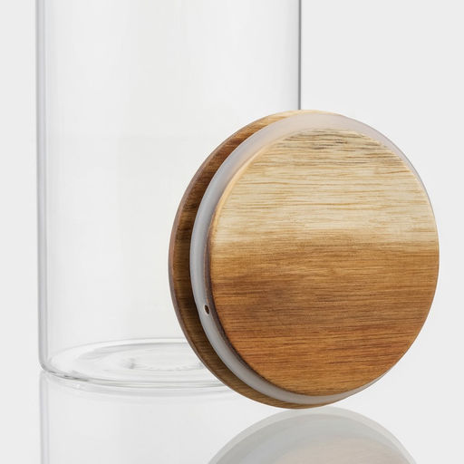 Банка для хранения сыпучих Вуд, 950 мл, 1020 см, с деревянной крышкой, стекло - Simaland фото 3