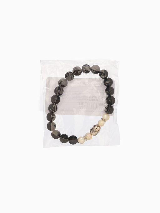 Браслет «Будда», длина 18 см, жемчуг, лава