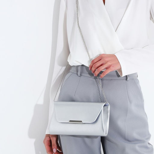 Сумка-клатч на магните, цвет серебряный - Simaland фото 6