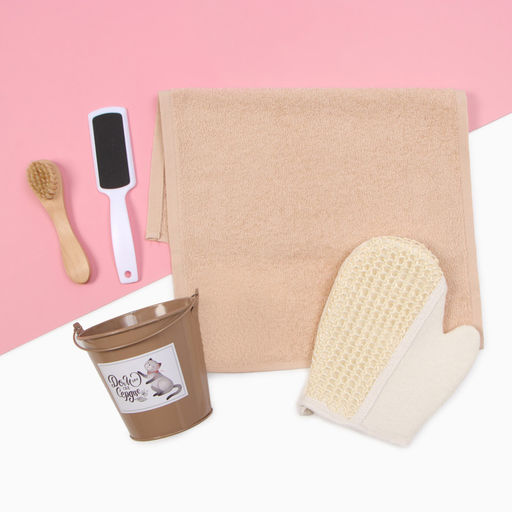 Набор подарочный «Этель» Home sweet home, полотенце, щётка, мочалка