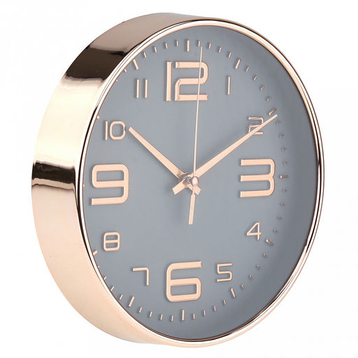 Часы настенные Элизиум д19,4см, h4см, мягкий ход, циферблат графит; цифры арабские, розовое золото; корпус пластик, золотой; в коробке (Китай) - Домашняя Мода фото 2