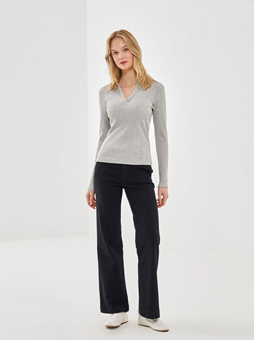 Polo Yaka Dokulu Kad?n Ti??rt