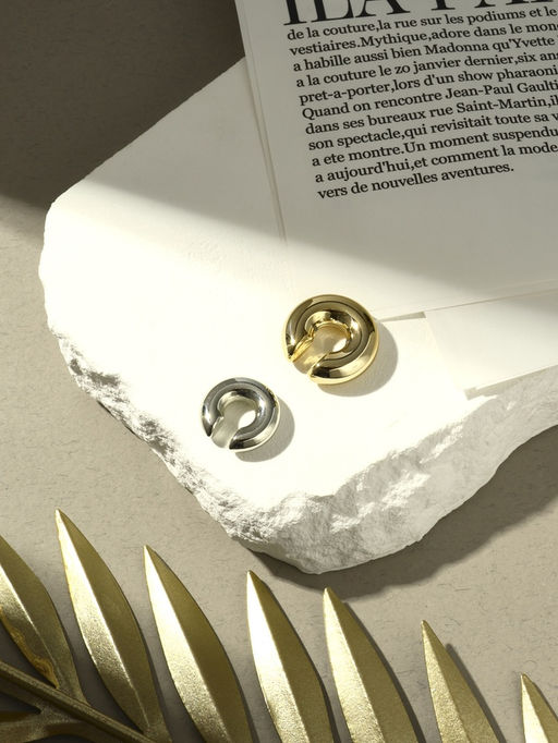 Серьги «Каффы» набор 2 шт., бублики, цвет серебро с золотом