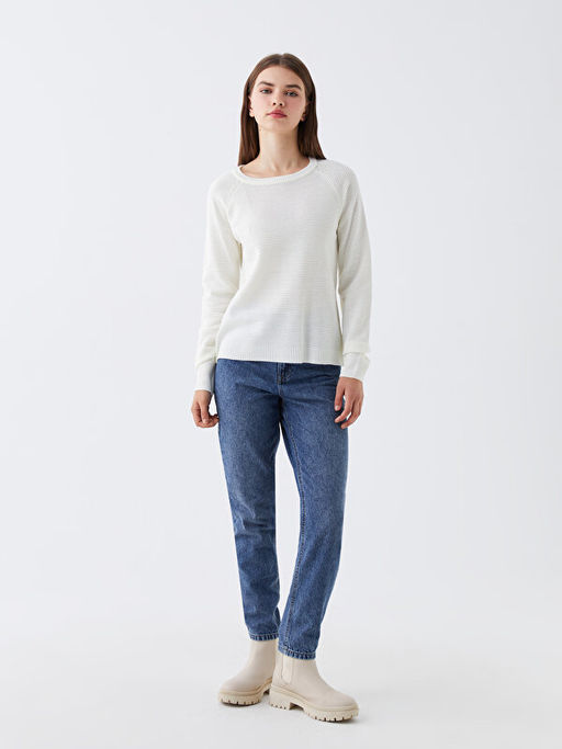 Bisiklet Yaka D?z Uzun Kollu Kad?n Triko Kazak - Waikiki фото 3