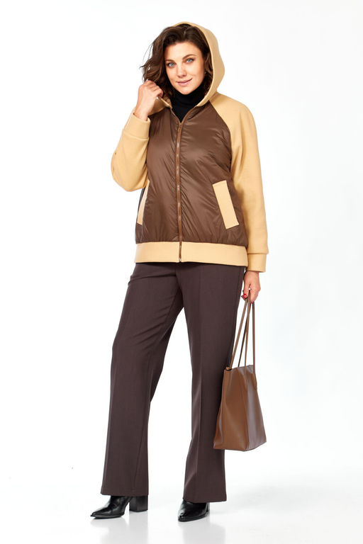 Куртка LADY SECRET 9011 беж + шоколад