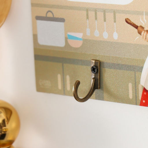 Настенный крючок декоративный Ты - женщина, твоё место на кухне, дерево, 12.3?10 см