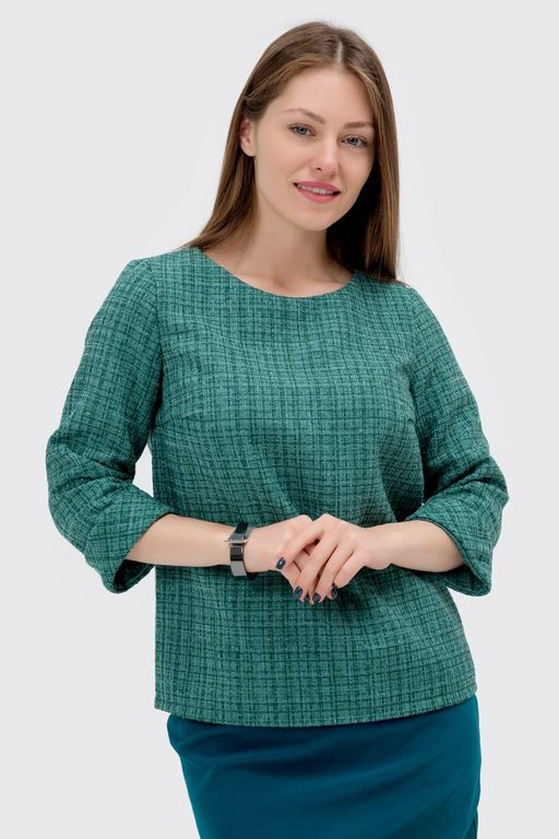 Жакет прямой зеленый - Odis фото 6