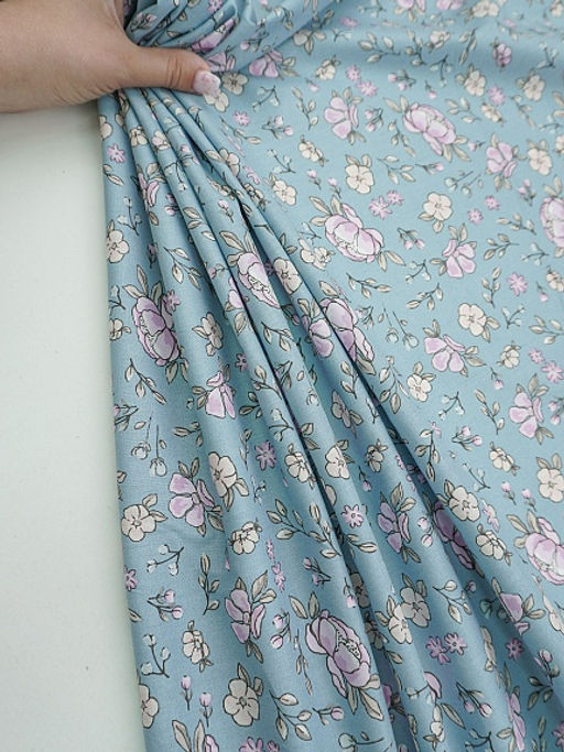 Перкаль "Утренний цвет" цв.серо-голубой, ш.1.5м, хлопок-100%, 100гр/м.кв