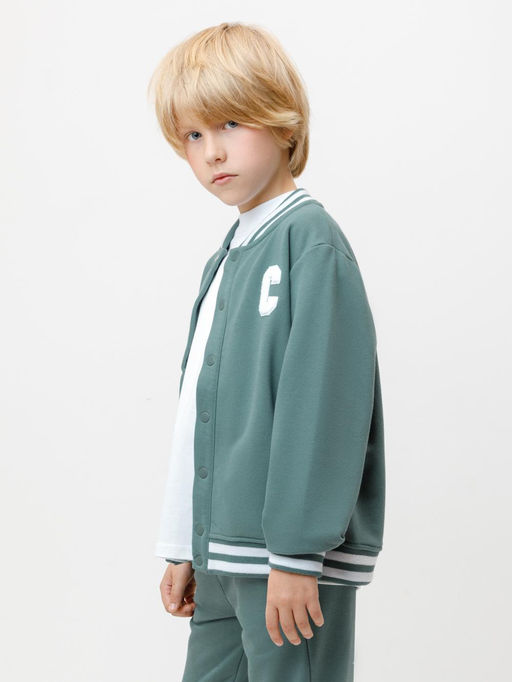 КР 302678-1/темный малахит жакет (бомбер) для мал