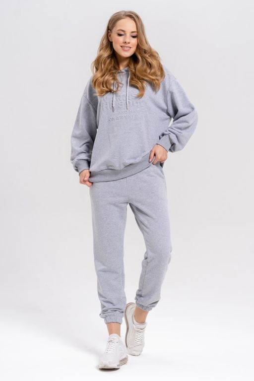 Брюки М-485 серый меланж