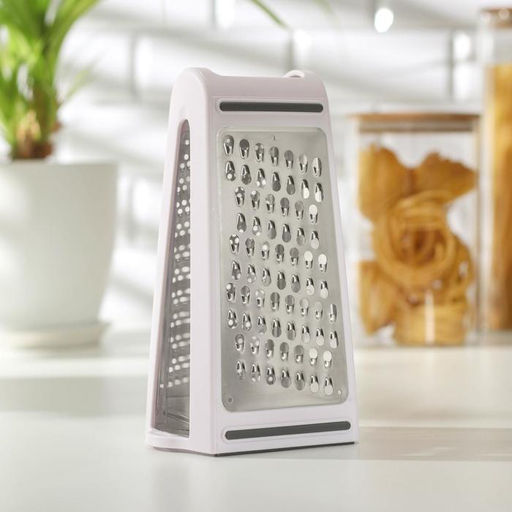 Тёрка с контейнером «Умелец», 13.5×9×21.5 см, ABS-пластик, нержавеющая сталь, цвет белый