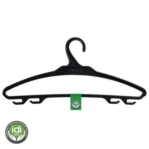 Цена за 5 шт. Плечики для верхней одежды "Rambai", цвет черный. р. 48-50 / 41,6*19,6см