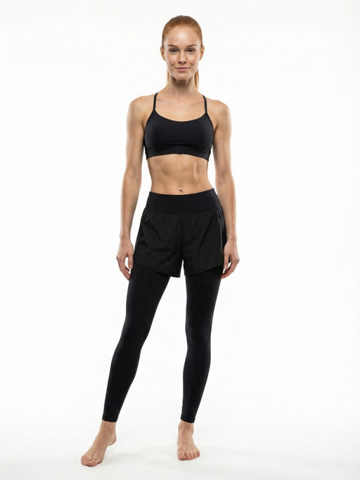 Легинсы RUI GE GE женские с шортами 2 в 1 черные - Mtforce фото 5