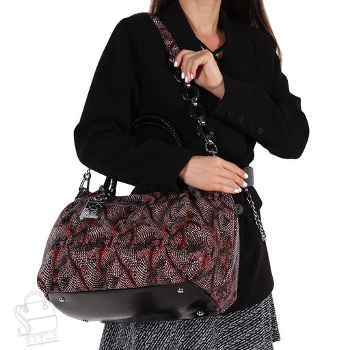 Сумка женская кожаная 8057-8-173 black orange Polina&Eiterou/30  в Новосибирске
