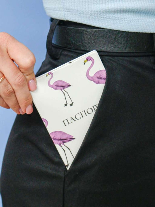 ОБЛОЖКА ДЛЯ ПАСПОРТА Purple flamingo, плотность 600 мкм