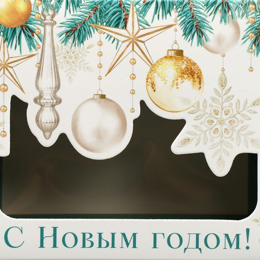 Цена за 2 шт. Коробка подарочная новогодняя складная «С Новым годом!», 16.5×12.5×5 см