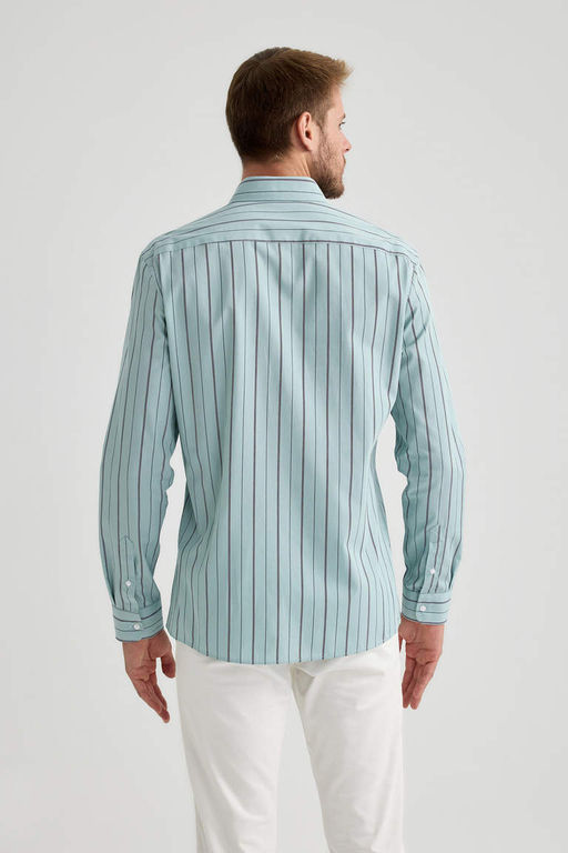 Рубашка в полоску с длинным рукавом Modern Fit - Defacto фото 9