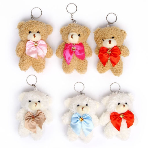 Цена за 2 шт. Брелок детский «Мишка с бантом», МИКС