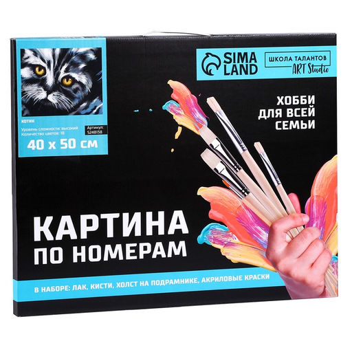 Картина по номерам на холсте с подрамником Котик 40 50 см - Школа талантов фото 6