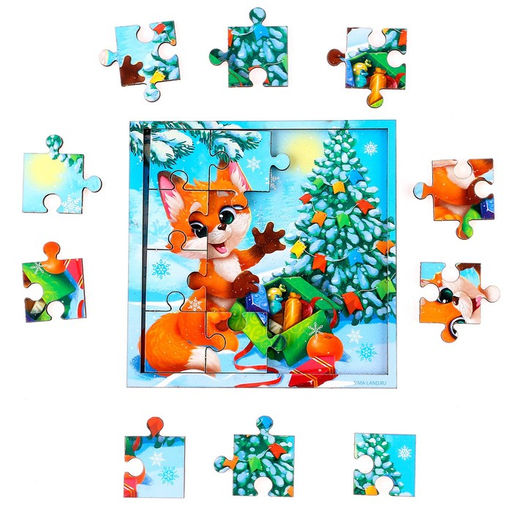 Пазл Лисёнок с подарками - Лесная мастерская фото 10