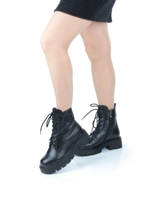 04-M3-1476 BLACK Ботинки зимние женские (натуральная кожа, натуральный мех) - Фабричный китай фото 2