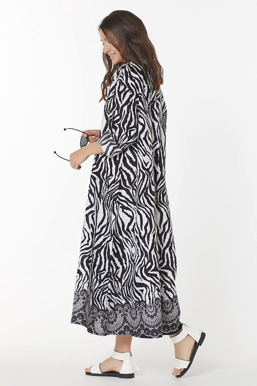 Платье хлопковое в полоску зебра