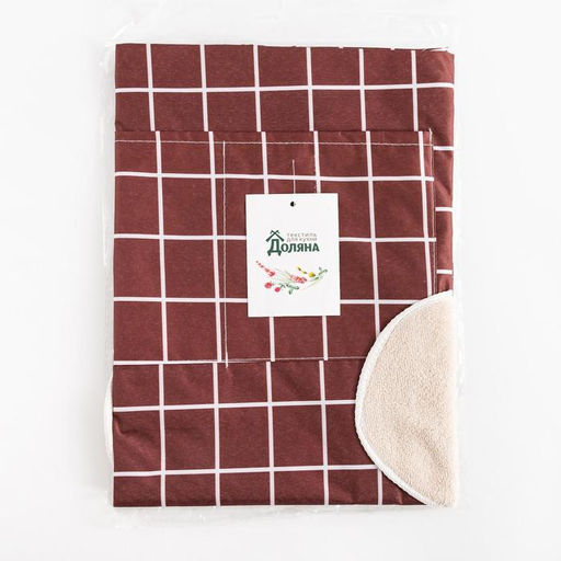 Фартук Доляна с карманами в клетку цв.бордо, 70*65 см  фото 8