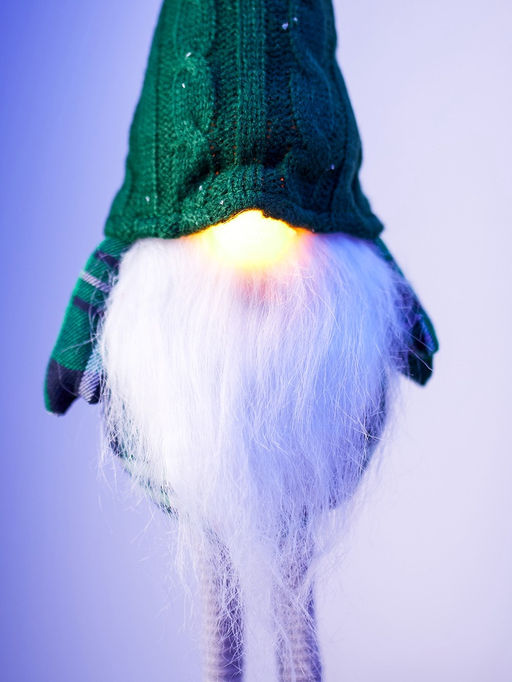 Фигура текстиль «Гном в зелёном» 54 см, 1 LED, от батареек AG13×3, свечение тёплое белое