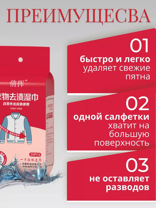 Набор влажных пятновыводящих салфеток для одежды - Buro фото 13