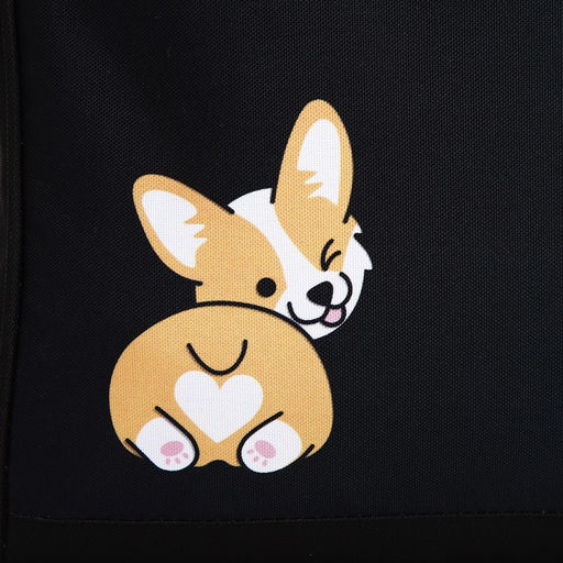 Рюкзак текстильный Корги, 38х14х27 см, цвет чёрный - Nazamok фото 3