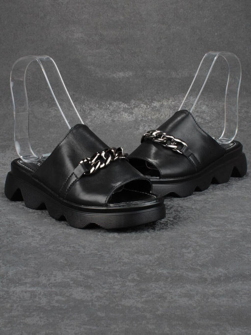 08-PEA122-1 BLACK Босоножки женские (натуральная кожа)