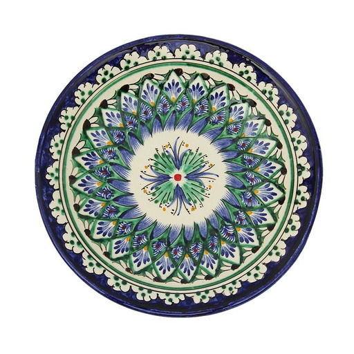Тарелка узбекская Риштанская Керамика «Узоры», d=15 см, синяя, узор МИКС