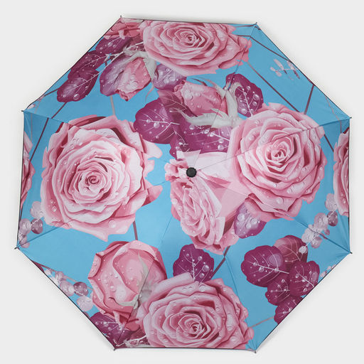Зонт механический Розы, эпонж, 4 сложения, 8 спиц, R = 48 см, цвет МИКС - Simaland фото 8