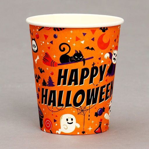 Стакан бумажный Счастливого хэллоуина, в наборе 6 шт. - Страна карнавалия фото 2