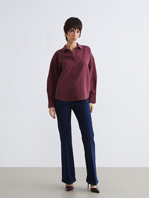 ?izgili Oversize Kad?n G?mlek