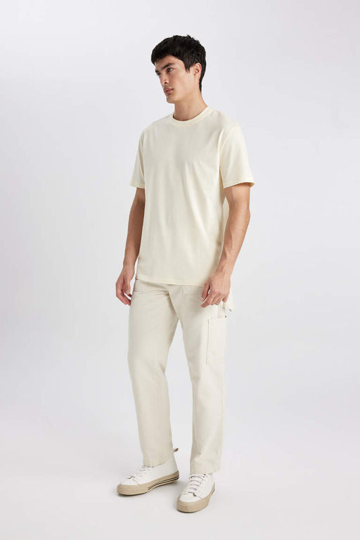 Новая базовая футболка стандартного кроя с круглым вырезом и короткими рукавами из 100% хлопка - Defacto фото 2