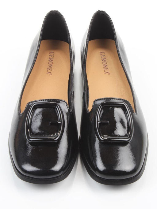 06-DLG03-2 BLACK Туфли женские (натуральная кожа)