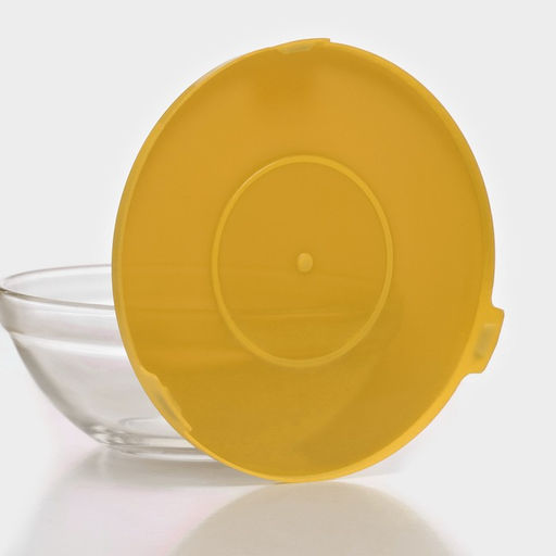 Салатники Доляна Классика с крышками, набор 5 шт.: 900/500/350/200/130 мл, стекло, жёлтые фото 5