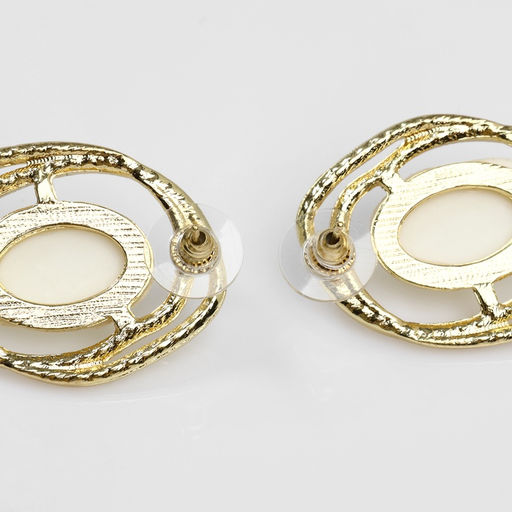 Серьги с жемчугом Абстракция желание, цвет белый в золоте, камень форма и цвет МИКС